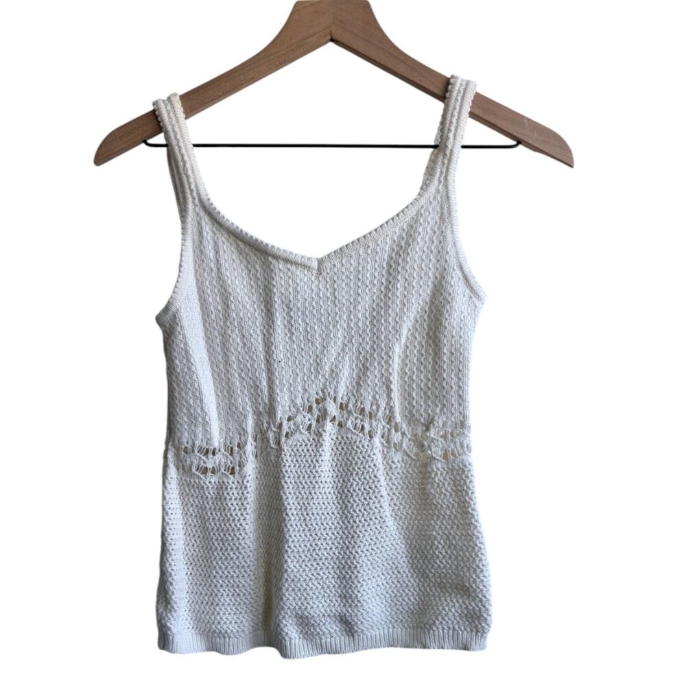 Old Navy Women’s Cream Sweater-Knit Tank Top, Size Small, 100% Cotton, Soft! - Picture 2 of 7